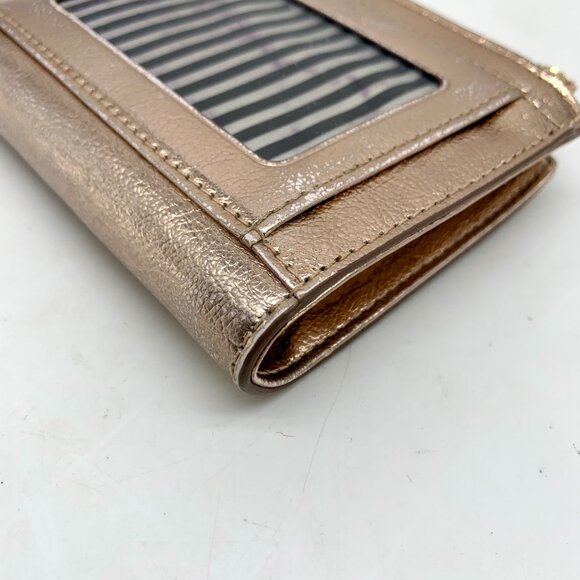 Kate Spade Cameron Street Metallic Rose Gold Bi-Fold Wallet - Picture 8 of 11